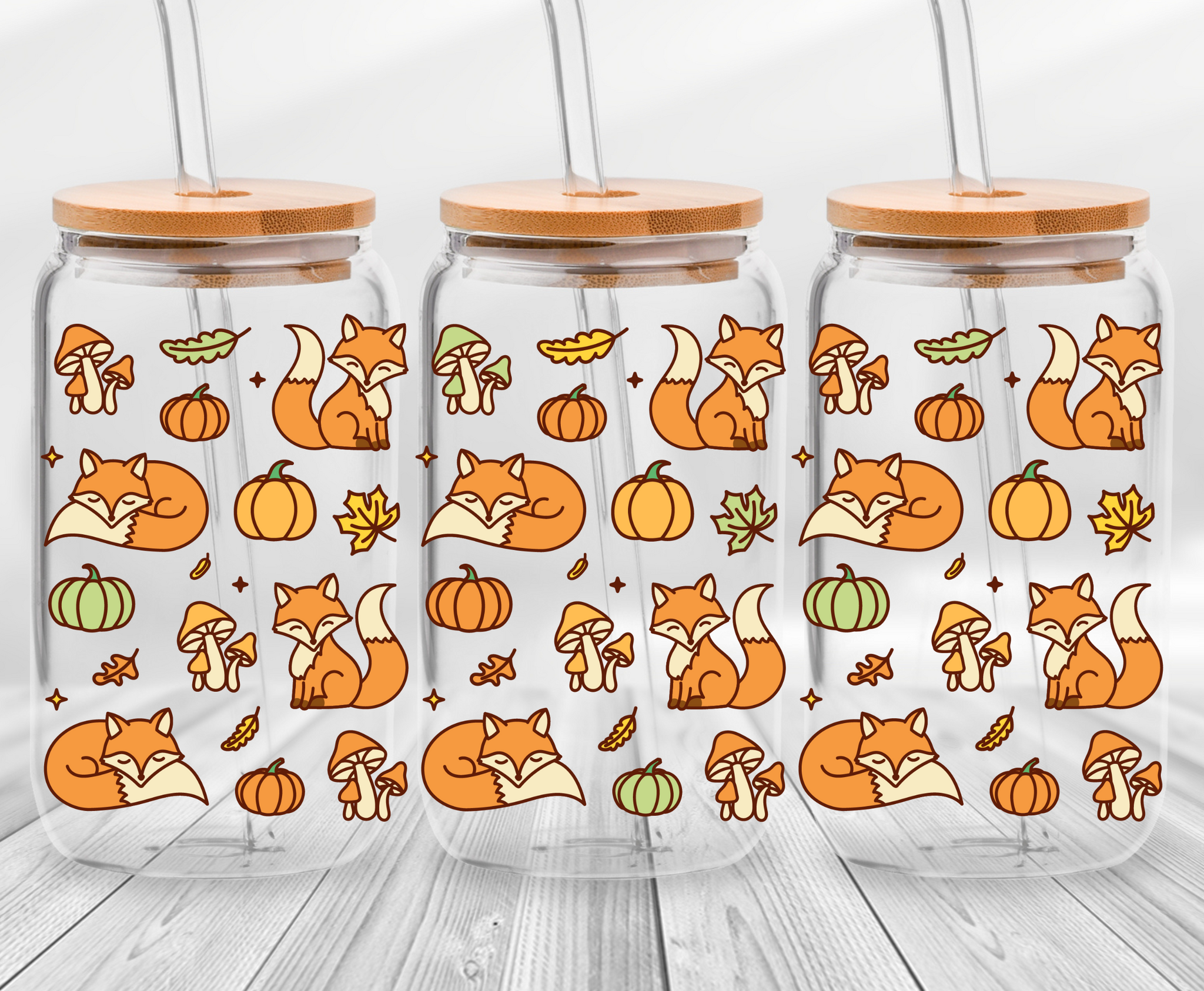 Fall Fox -16oz UVDTF Cup Wrap