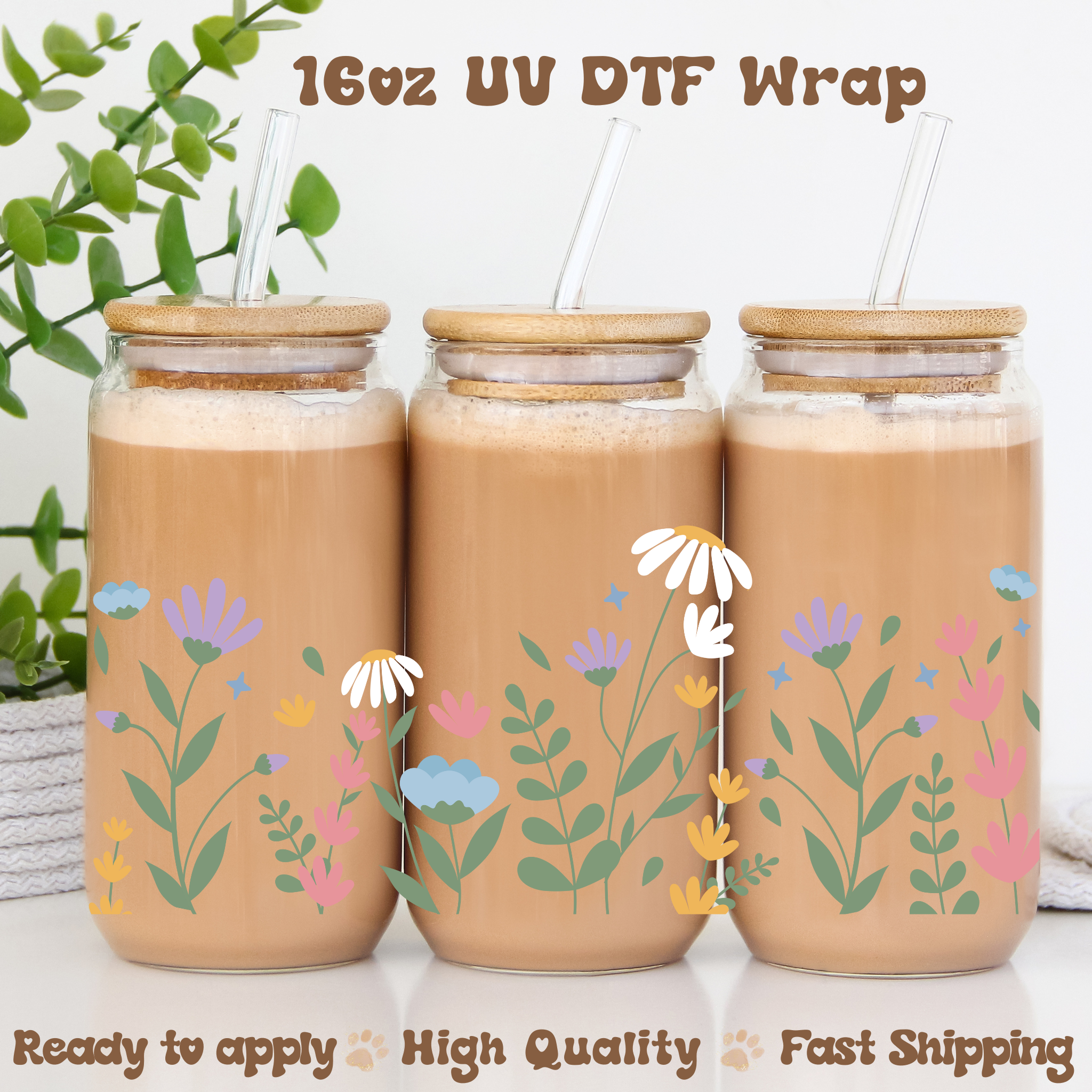 Flowers- 16oz UV DTF Wrap