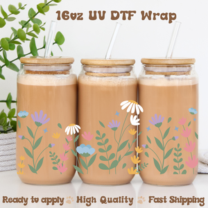 Flowers- 16oz UV DTF Wrap