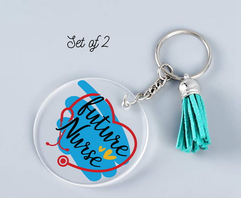 Future Nurse Keychain UV-DTF Decal (set of two)