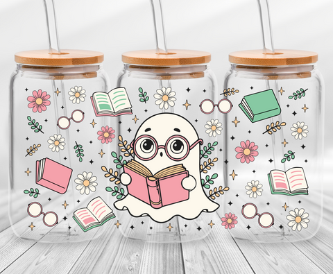 Ghost Book Lover -16oz UVDTF Cup Wrap