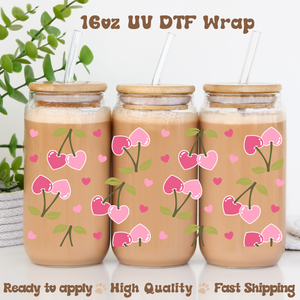 Heart Cherries - 16oz UV DTF Wrap