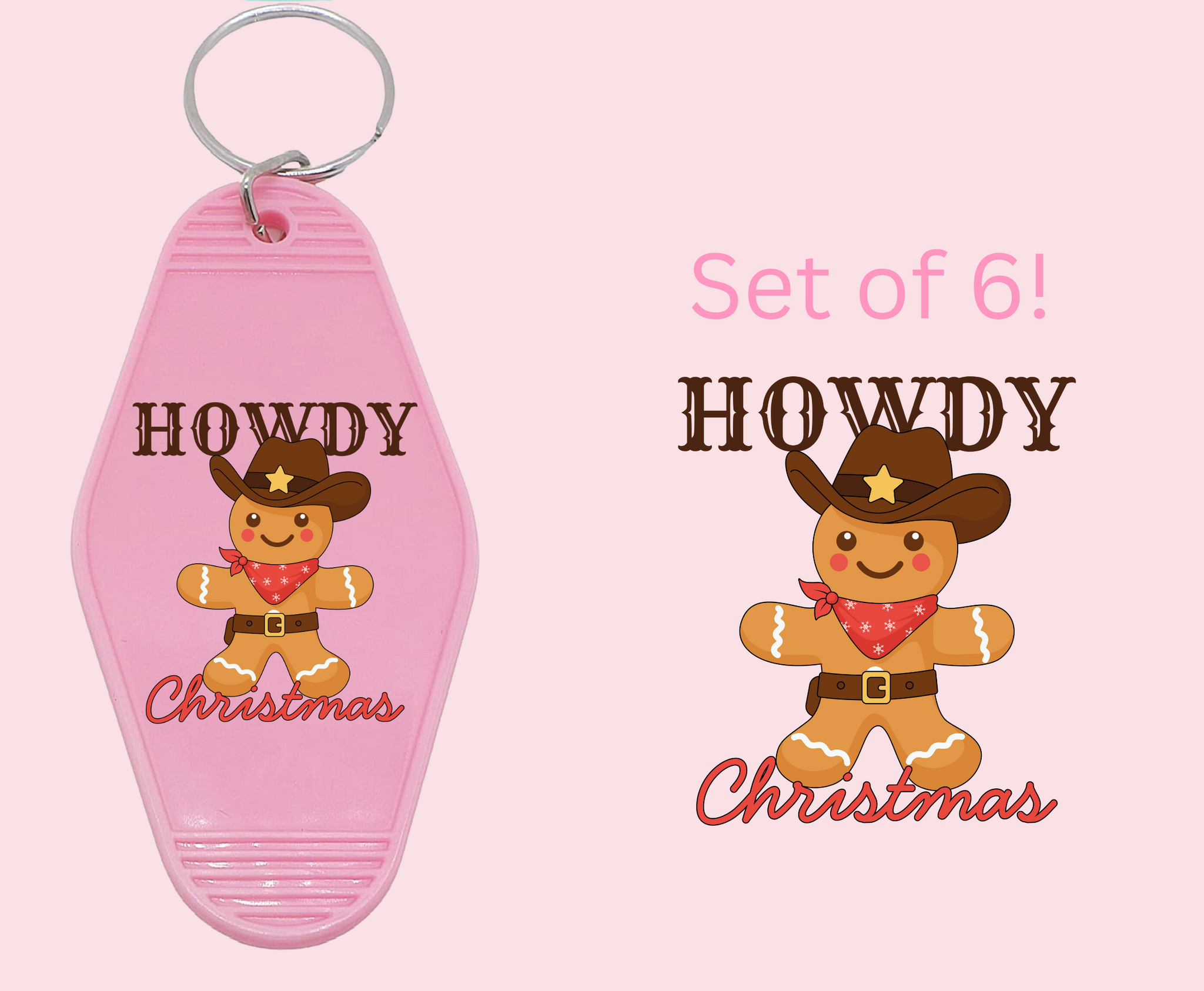 Howdy Christmas- UV DTF Motel Keychain Decal