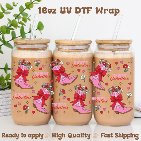 Howdy Valentine - 16oz UV DTF Wrap