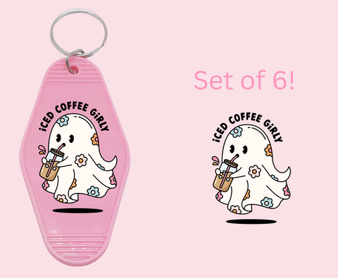 Iced Coffee Girly  - UV DTF Motel Keychain Decal