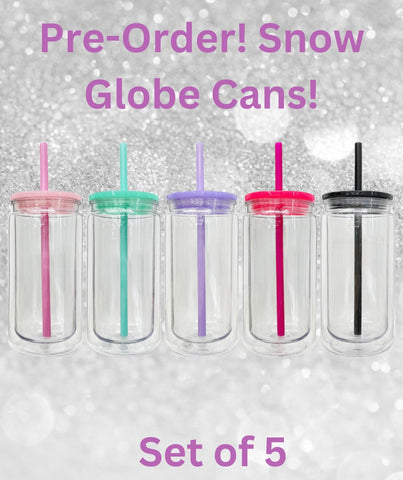 Pre-Order Snow Globe Plastic Cans -  Set of 5