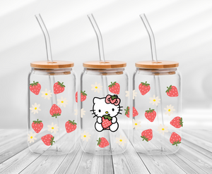 Kawaii Strawberries - 16oz UV DTF Wrap