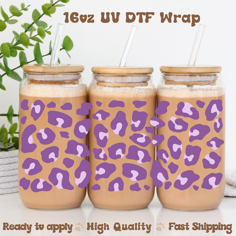 Leopard Purple - 16oz UV DTF Wrap