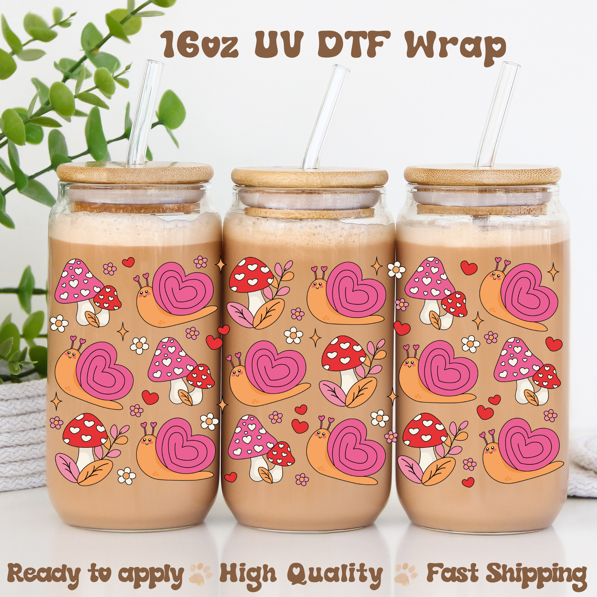 Love Snail - 16oz UV DTF Wrap