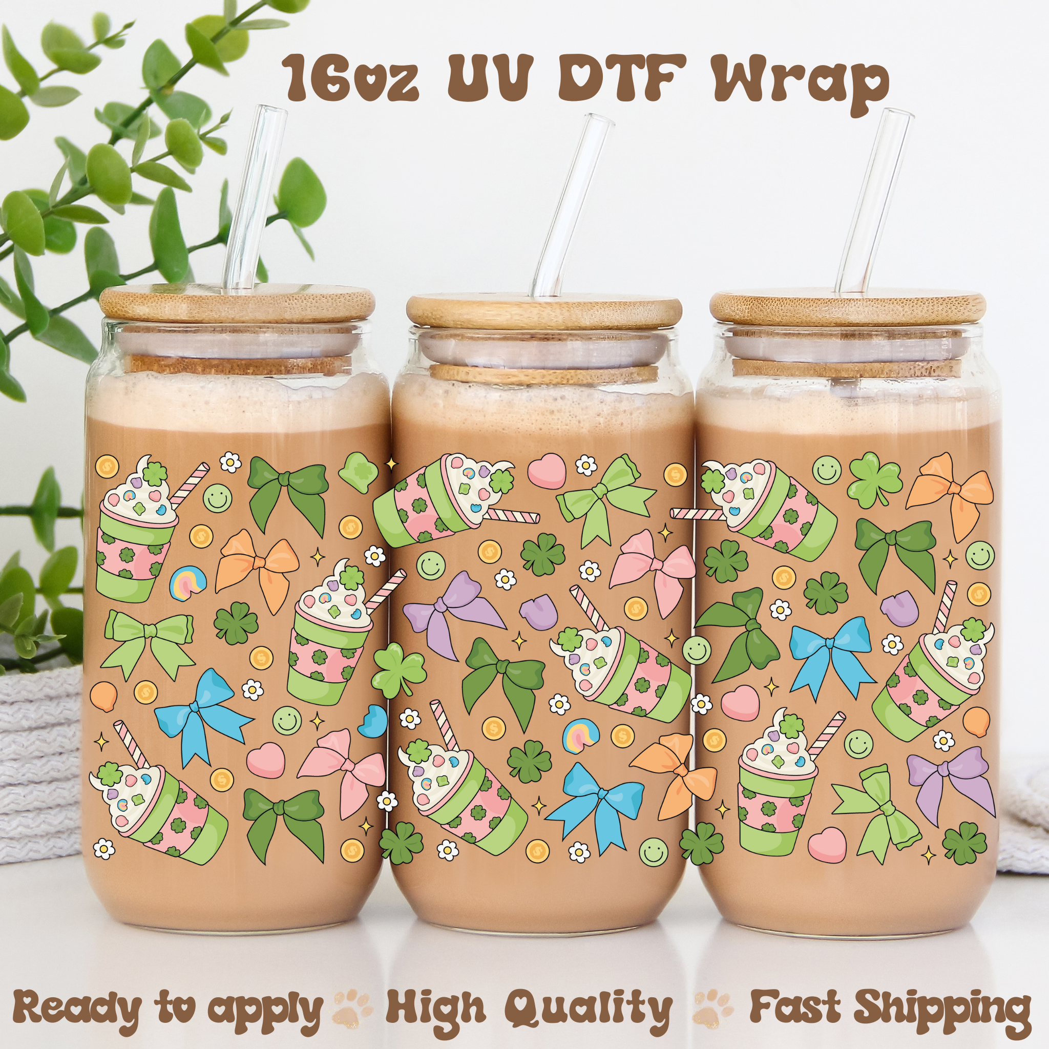 Lucky Lattes - 16oz UV DTF Wrap