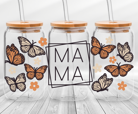 Mama Monarch Butterflies- 16oz UV DTF Cup Wrap