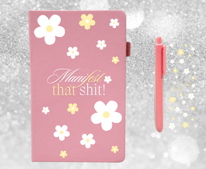 Manifest White & Yellow Daisies- UVDTF Notebook Decal & Pen Wrap