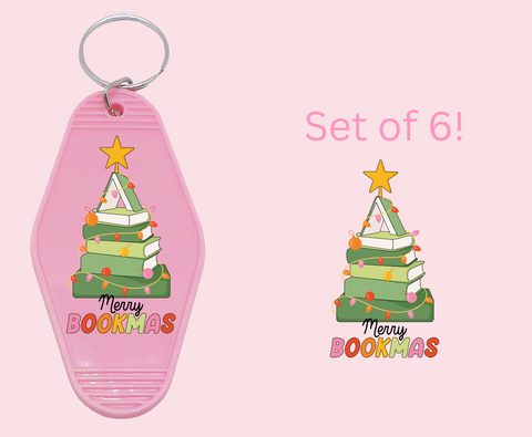 Merry Bookmas - UV DTF Motel Keychain Decal