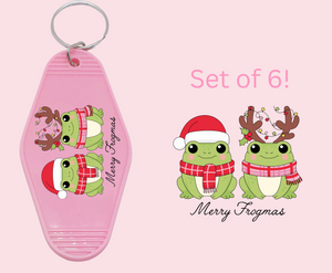 Merry Frogmas - UV DTF Motel Keychain Decal