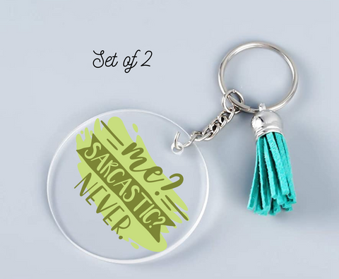 Me Sarcastic? Keychain UD-DTF Decal (set of two)