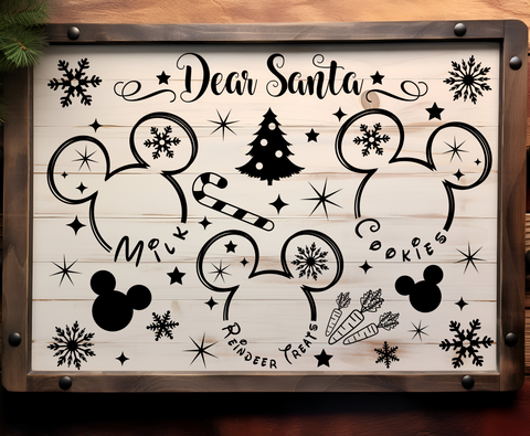 Mouse Dear Santa -UVDTF Tray Decal