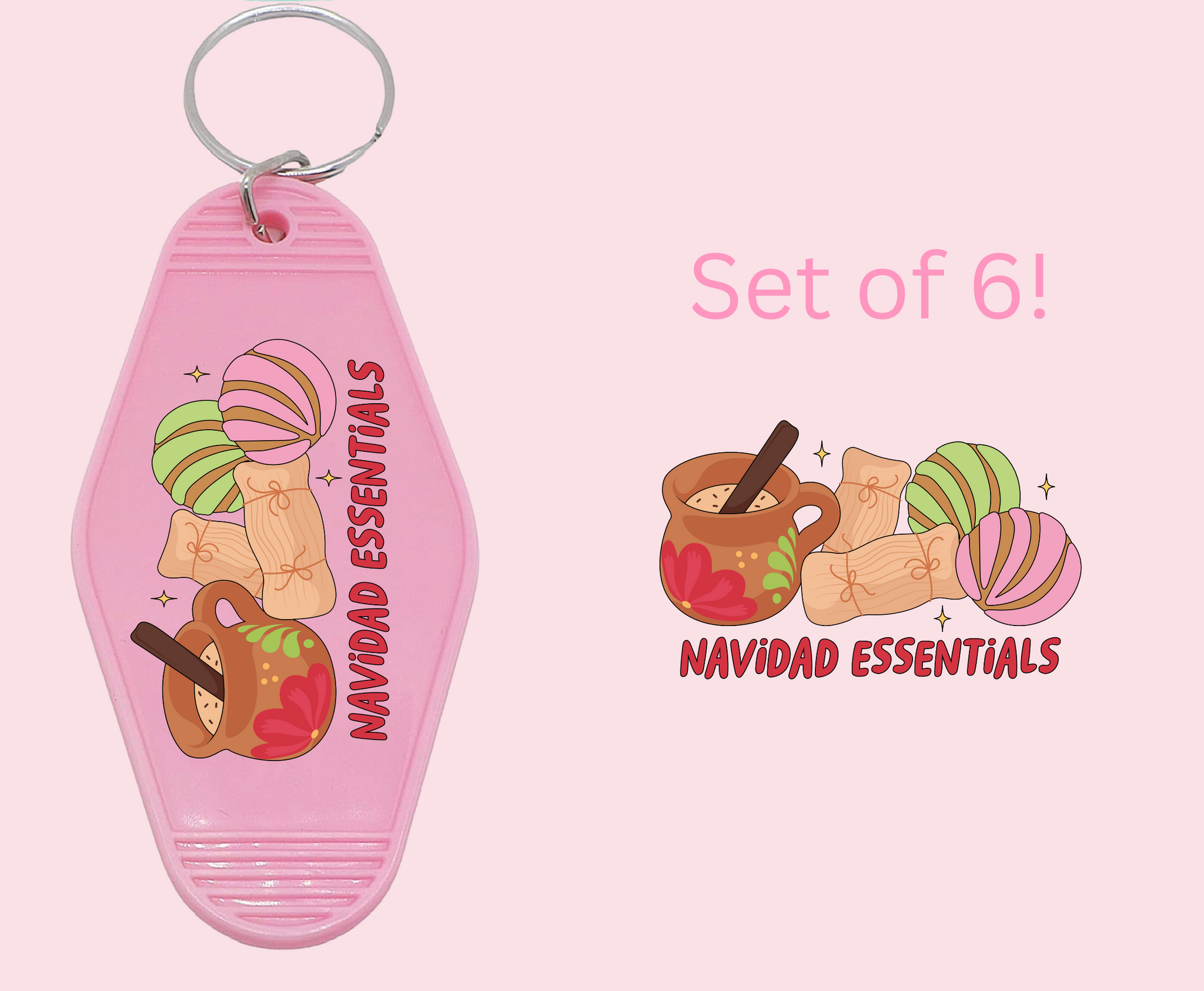 Navidad Essentials - UV DTF Motel Keychain Decal