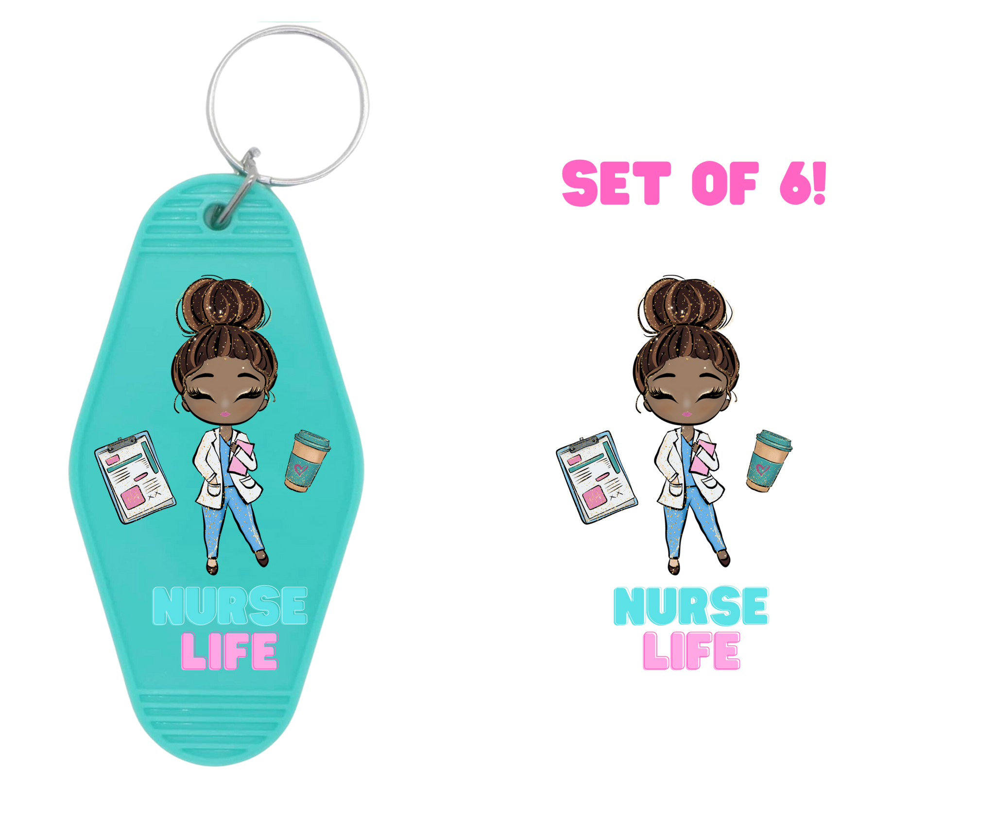 Nurse Life II-UV DTF Motel Keychain