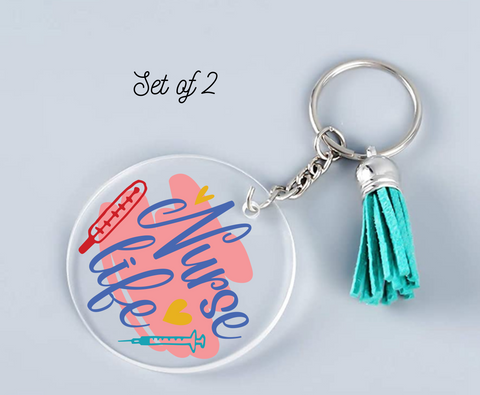 Nurse Life Keychain UV-DTF Decal (set of two)