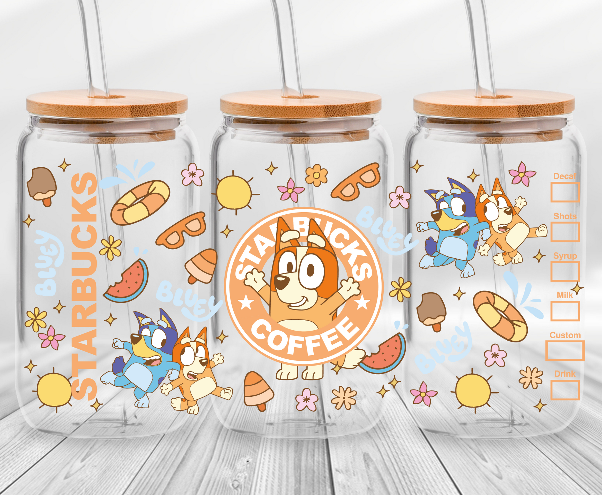 Orange Dog Summer -16oz UVDTF Cup Wrap