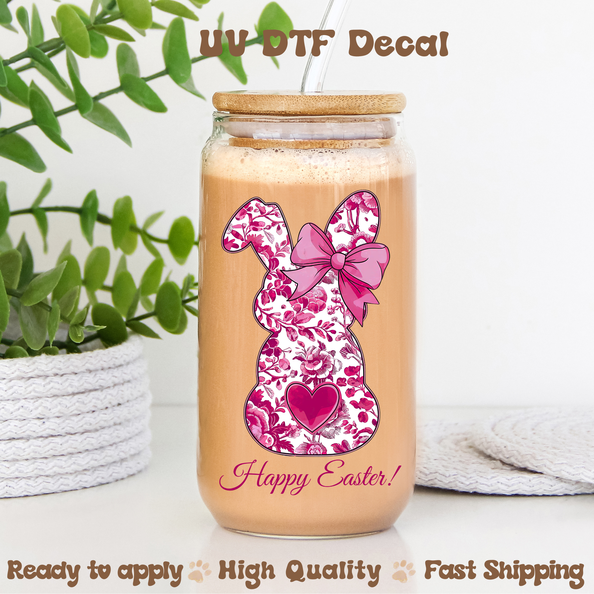 Pink Bunny -UVDTF Decal