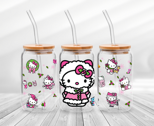 Pink Cat Christmas -16oz UVDTF Cup Wrap