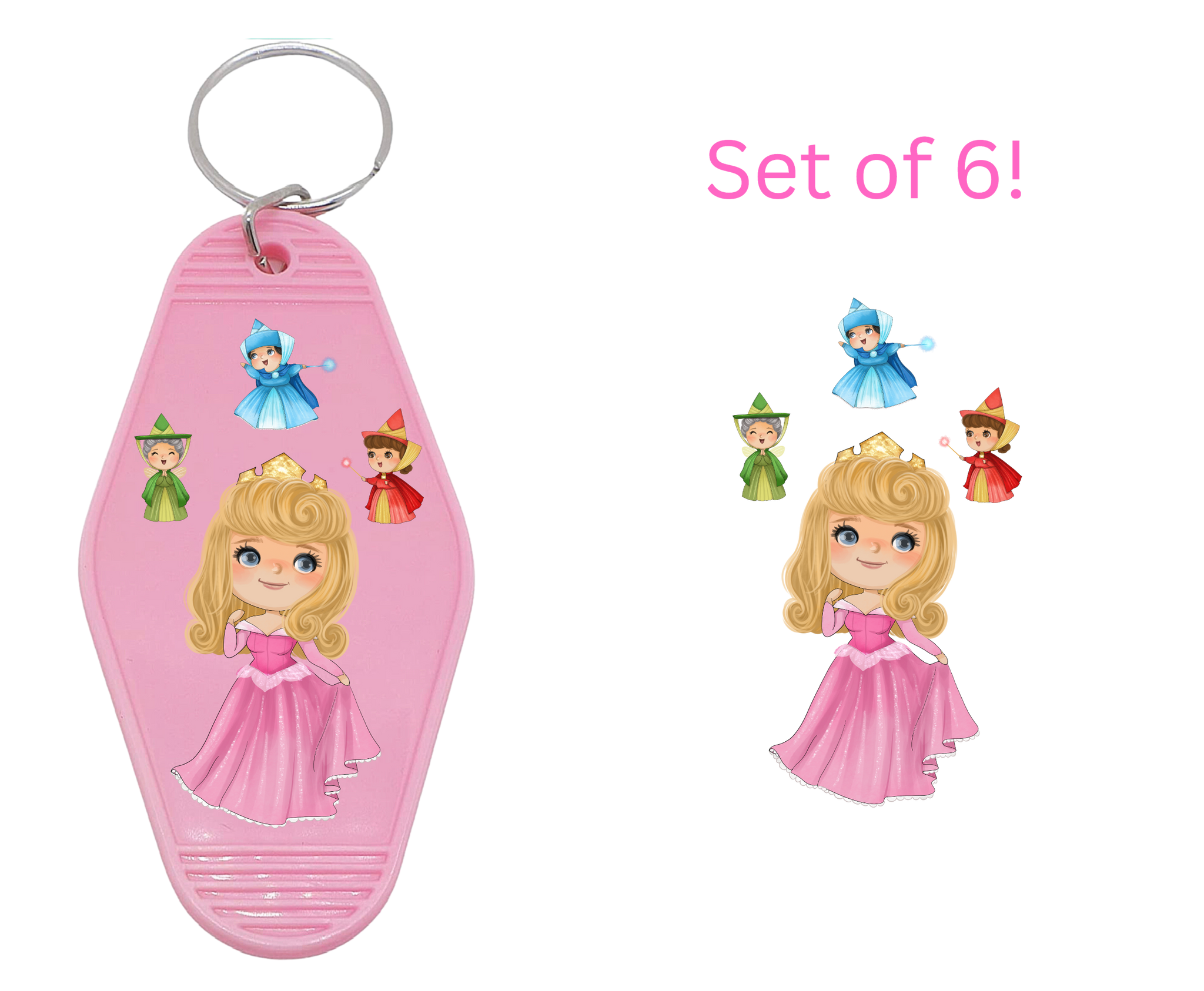 Pink P-UV DTF Motel Keychain