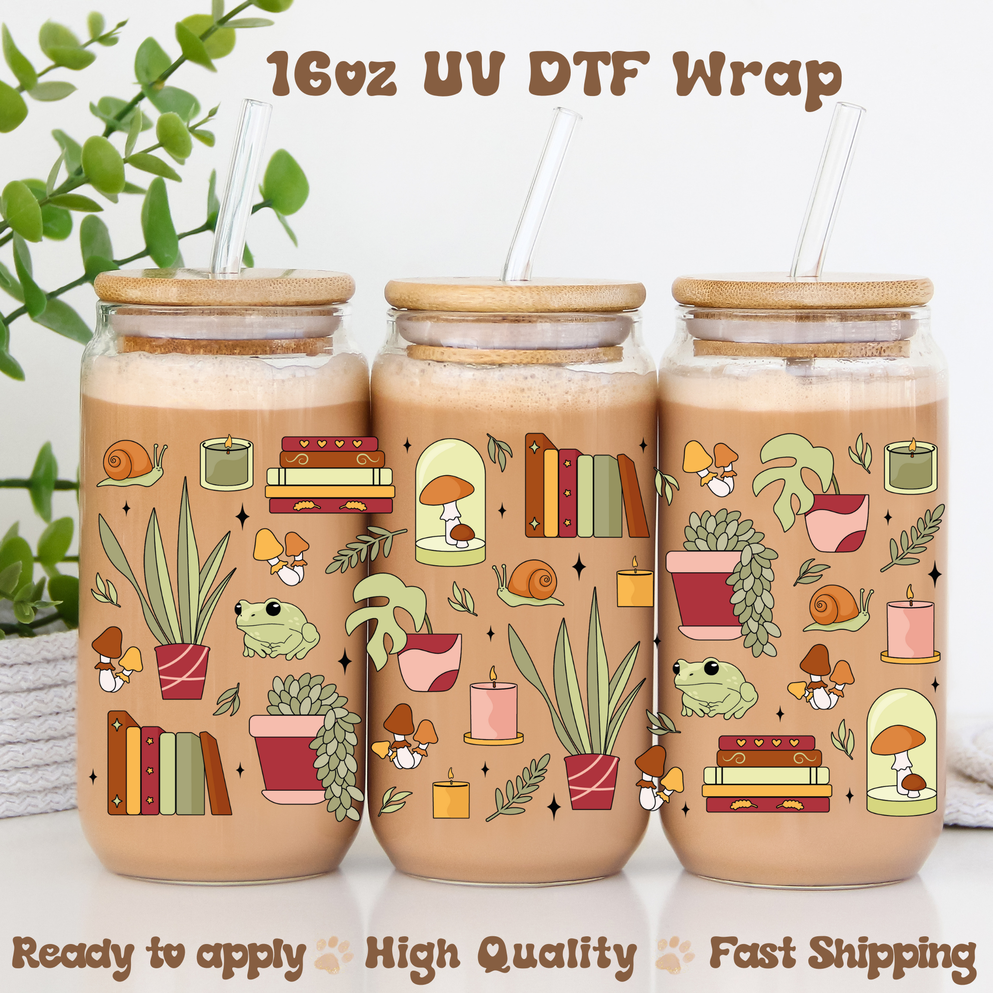 Plants and Books - 16oz UV DTF Wrap