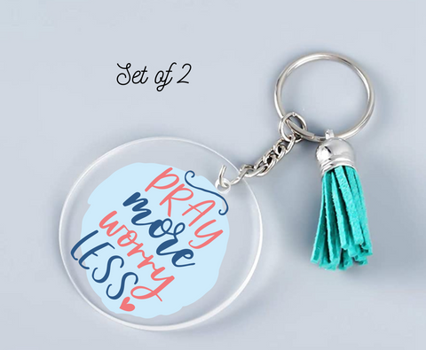 Pray More Keychain UV-DTF Decal (set of two)