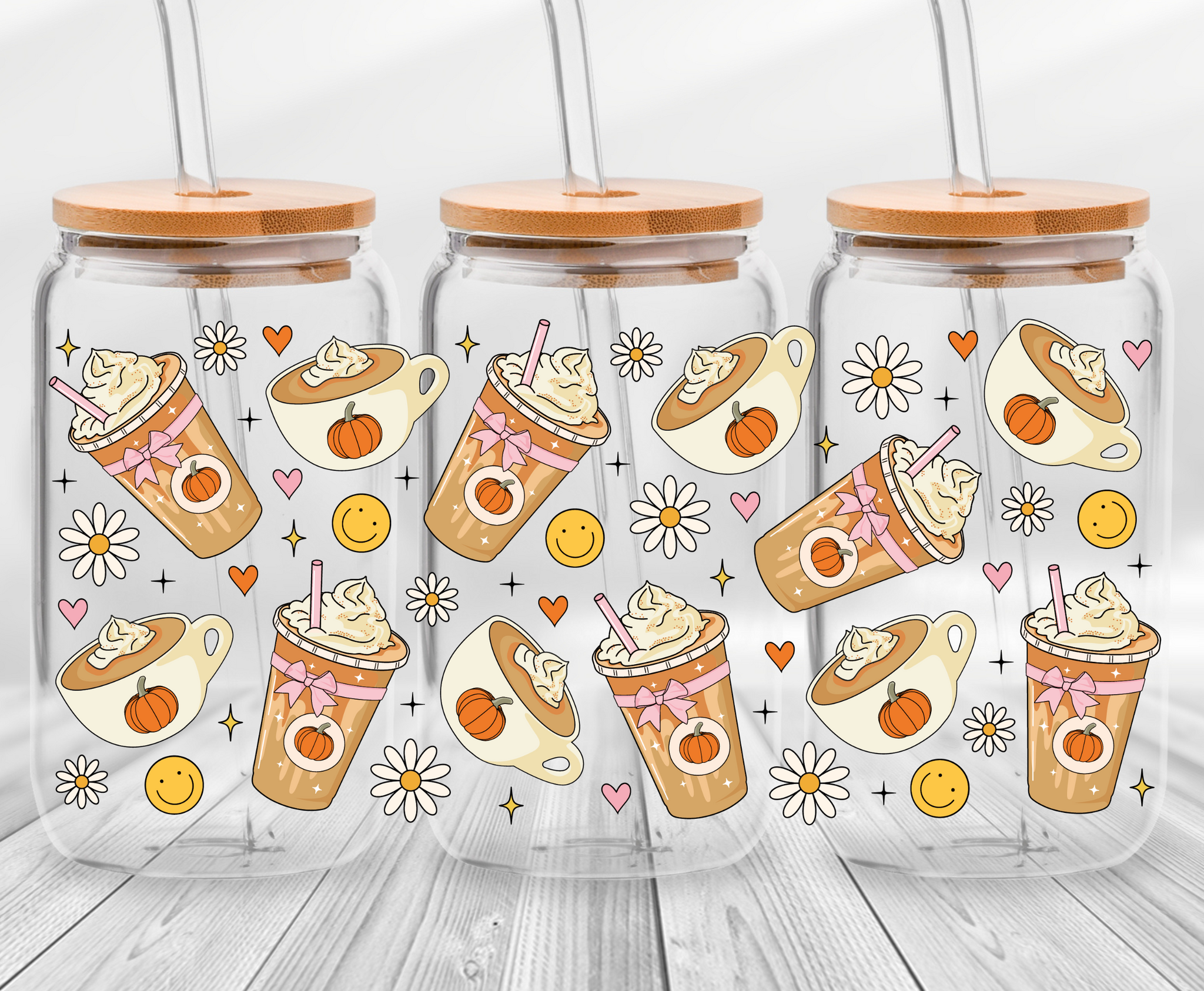 Pumpkin Spice Lattes -16oz UVDTF Cup Wrap