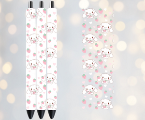 Puppy and Strawberries- UVDTF Pen Wrap