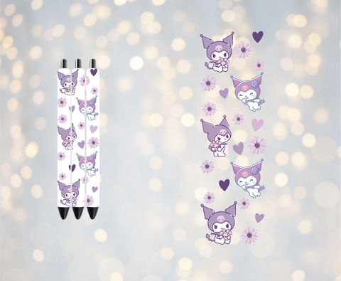 Purple Mean Bunny - UV DTF Pen Wrap