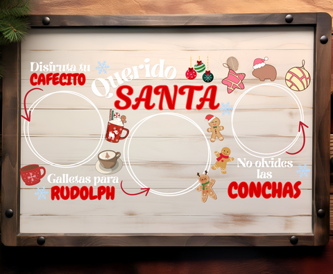 Querido Santa white font -UVDTF Tray Decal