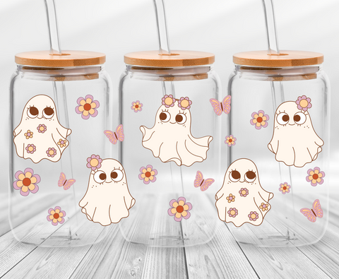 Retro Ghosts -16oz UVDTF Cup Wrap