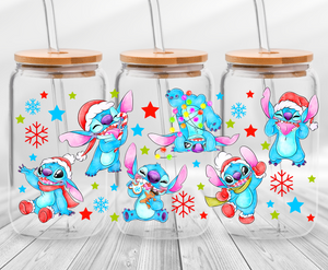 Santa Blue -16oz UVDTF Cup Wrap