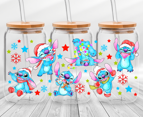 Santa Blue -16oz UVDTF Cup Wrap