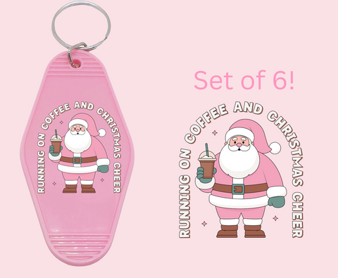 Santa Coffee - UV DTF Motel Keychain Decal