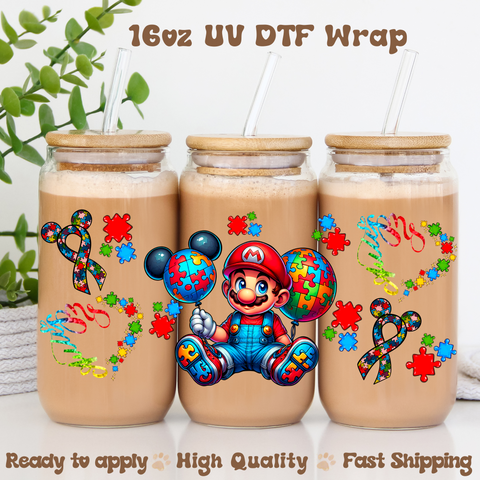 SM autism awareness  -16oz UV DTF Wrap