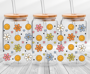 Smiles and Flowers -16oz UVDTF Cup Wrap