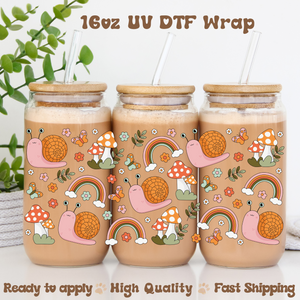 Snails and Mushrooms - 16oz UV DTF Wrap