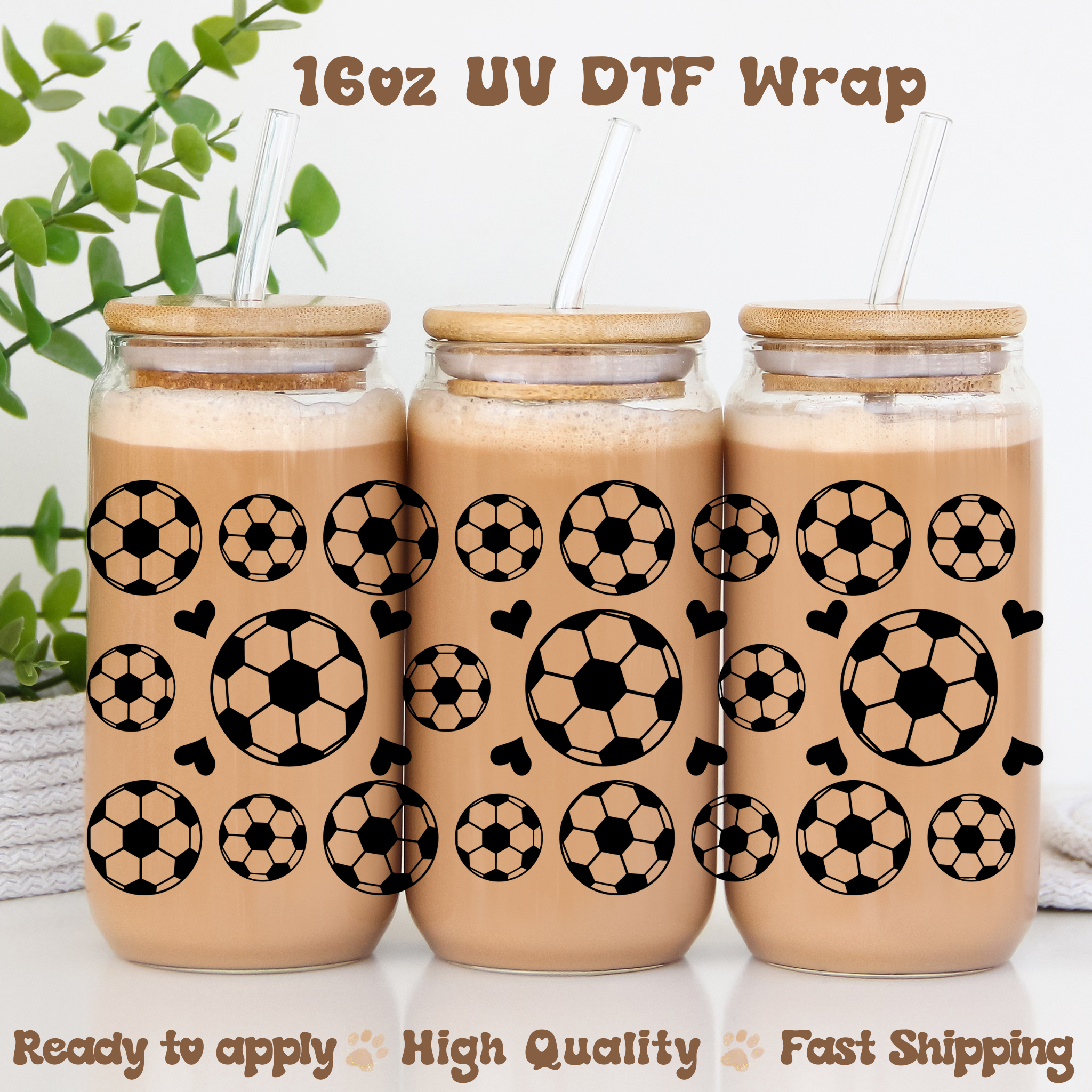 Soccer -16oz UV DTF Wrap