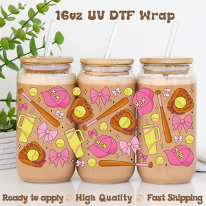 Softball Mom- 16oz UV DTF Wrap