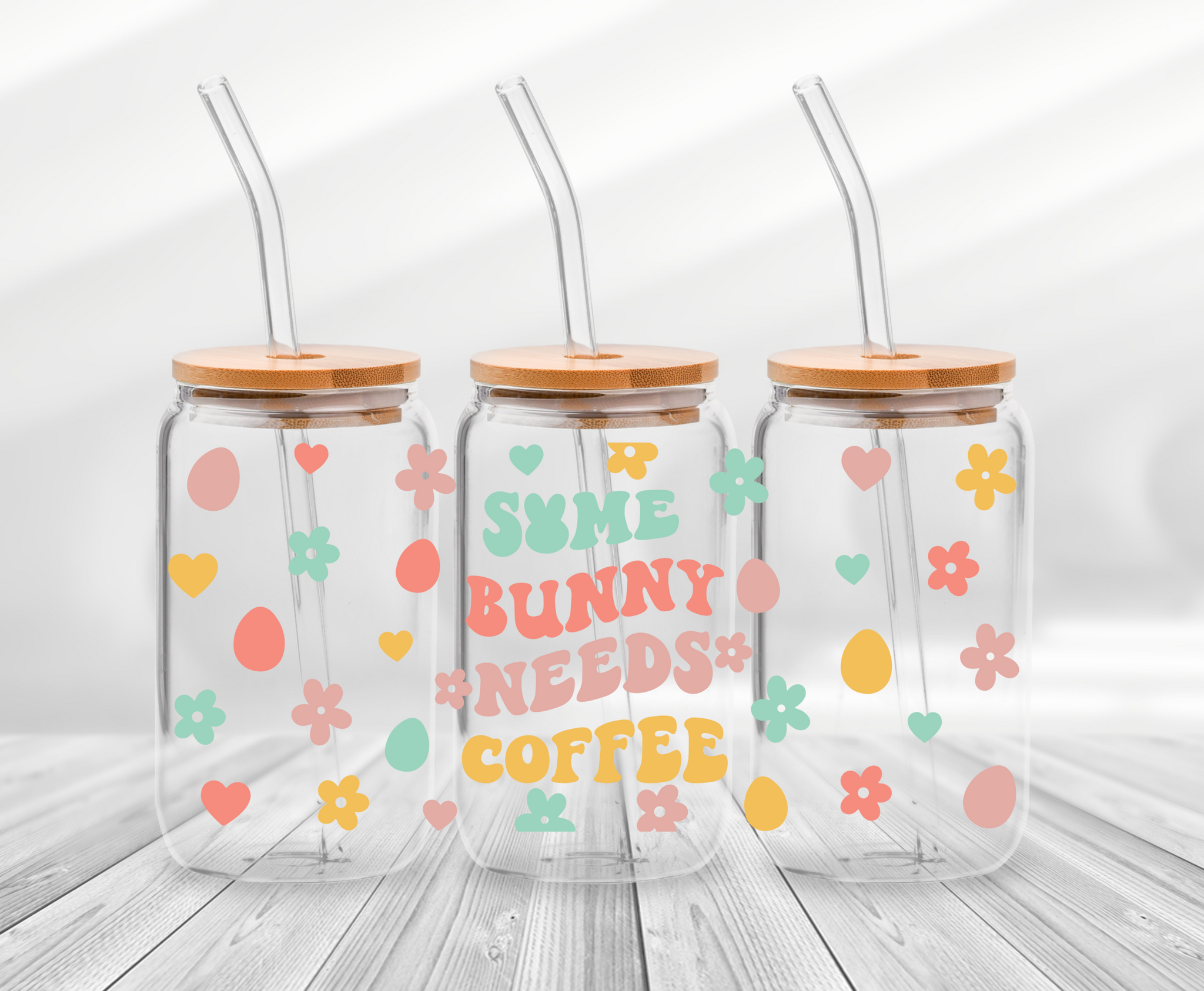 Some Bunny Needs Coffee-16oz UV DTF Wrap