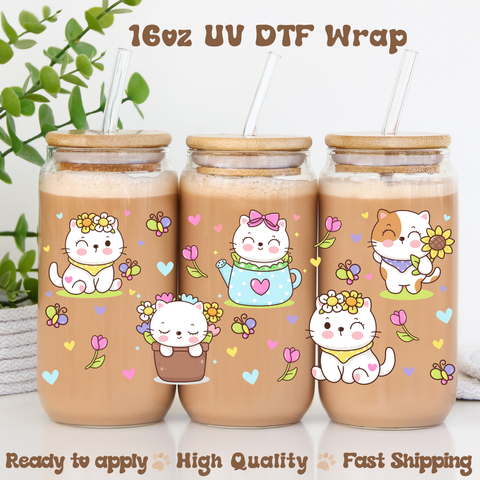 Spring Cats - 16oz UV DTF Wrap