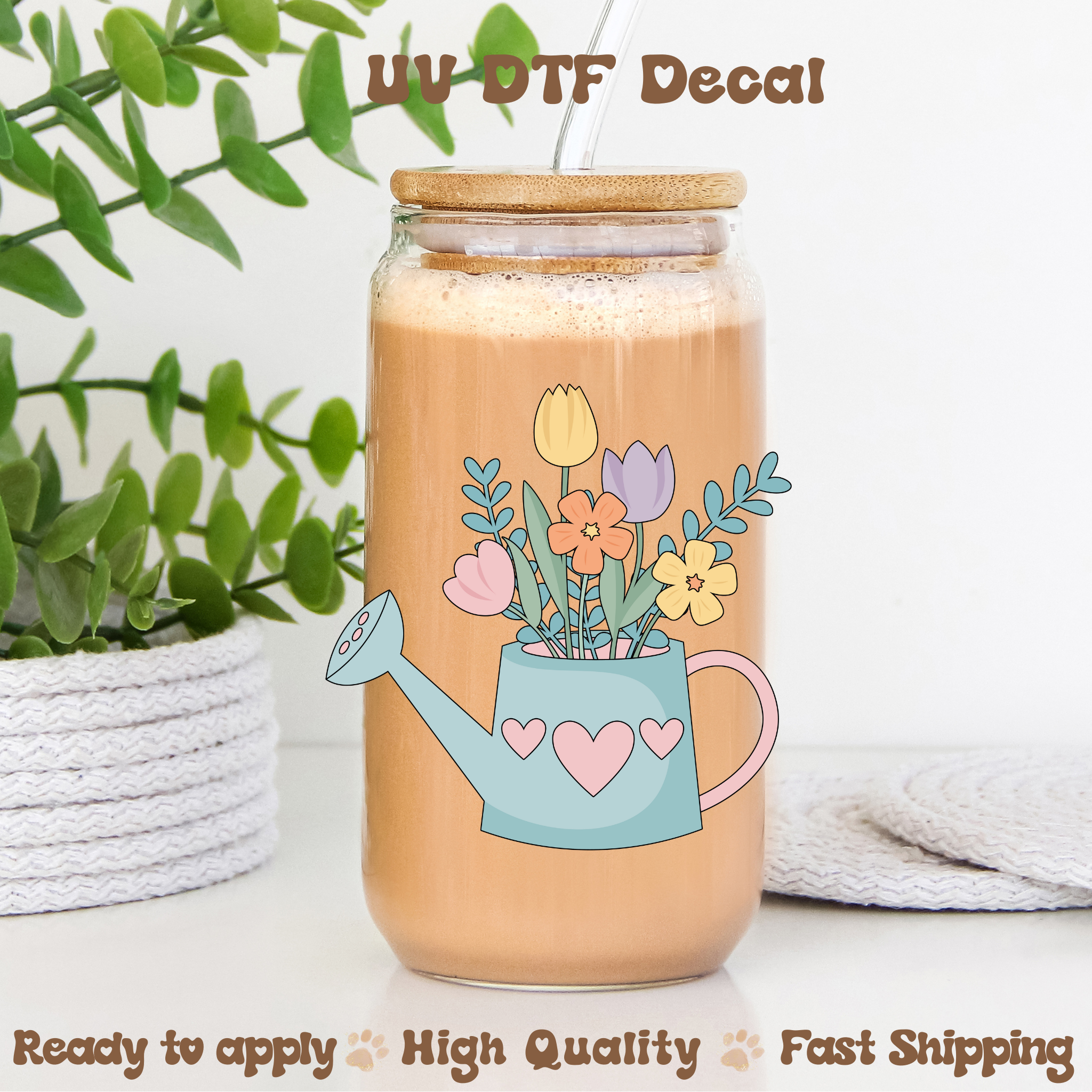 Spring Watering Can -UVDTF Decal