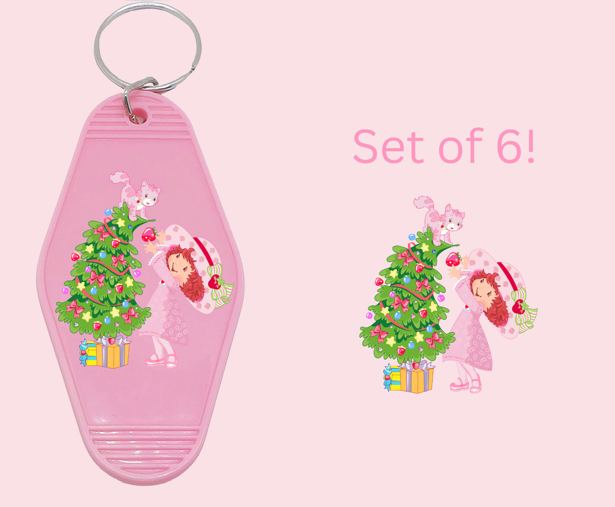 Strawberry Christmas- UV DTF Motel Keychain Decal