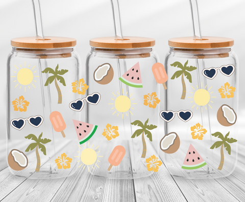 Summer Vibes - 16oz UV DTF Cup Wrap