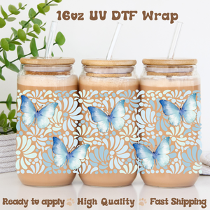 *Exclusive* Talavera Butterflies- 16oz UV DTF Wrap