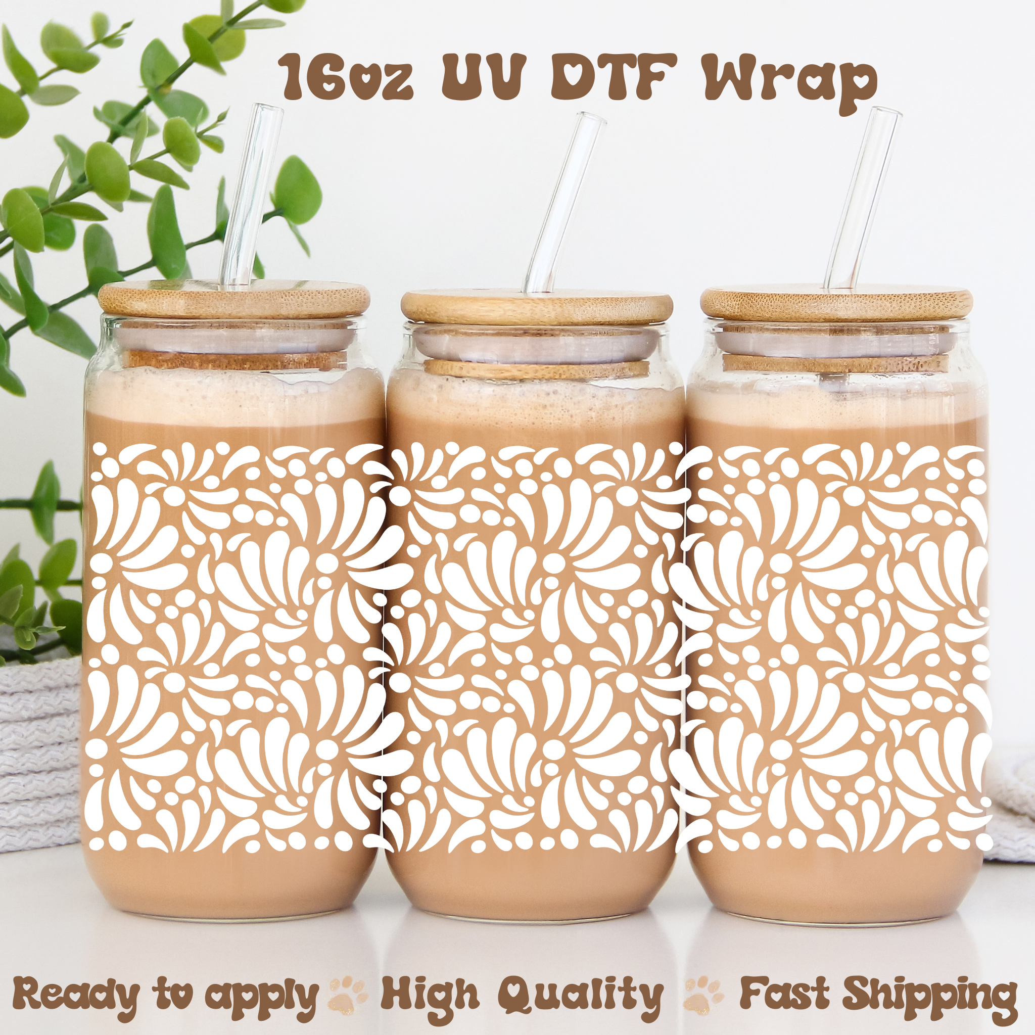 Talavera White- 16oz UV DTF Wrap