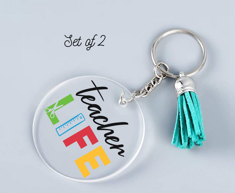 Teacher Life UV DTF Keychain Decal (set of two)